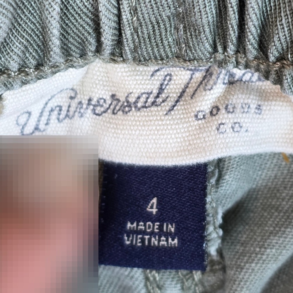 Universal Thread Olive Green Paperbag Waist Frayed Hem Tapered Pants Size 4 - Picture 2 of 10